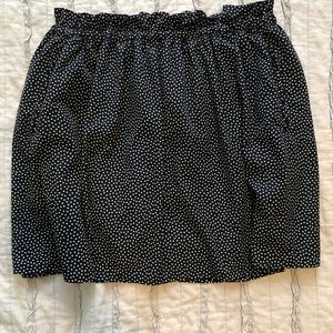 forever21 navy polka dot flounce skirt